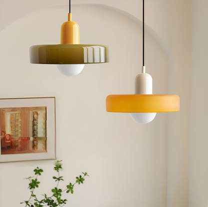 Verstellbare bunte Glas-Pendelleuchte – Moderne Hängelampe für Esszimmer & Wohnbereiche